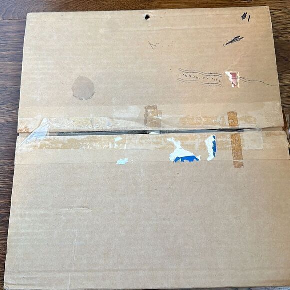 Vintage Mid Century gold Christmas Card Tree in Original box - Picture 5 of 10